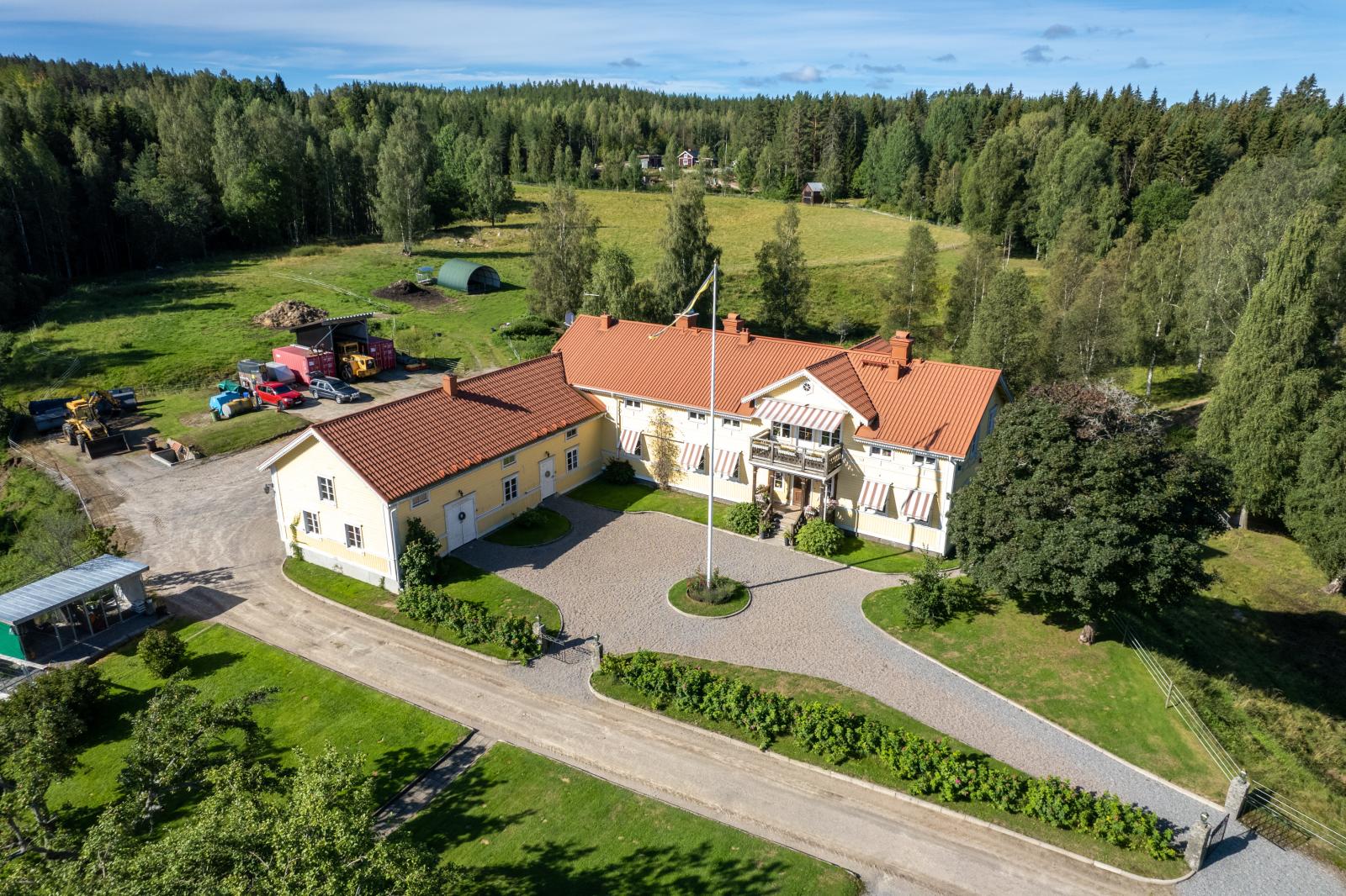 Flygbild över fastigheten