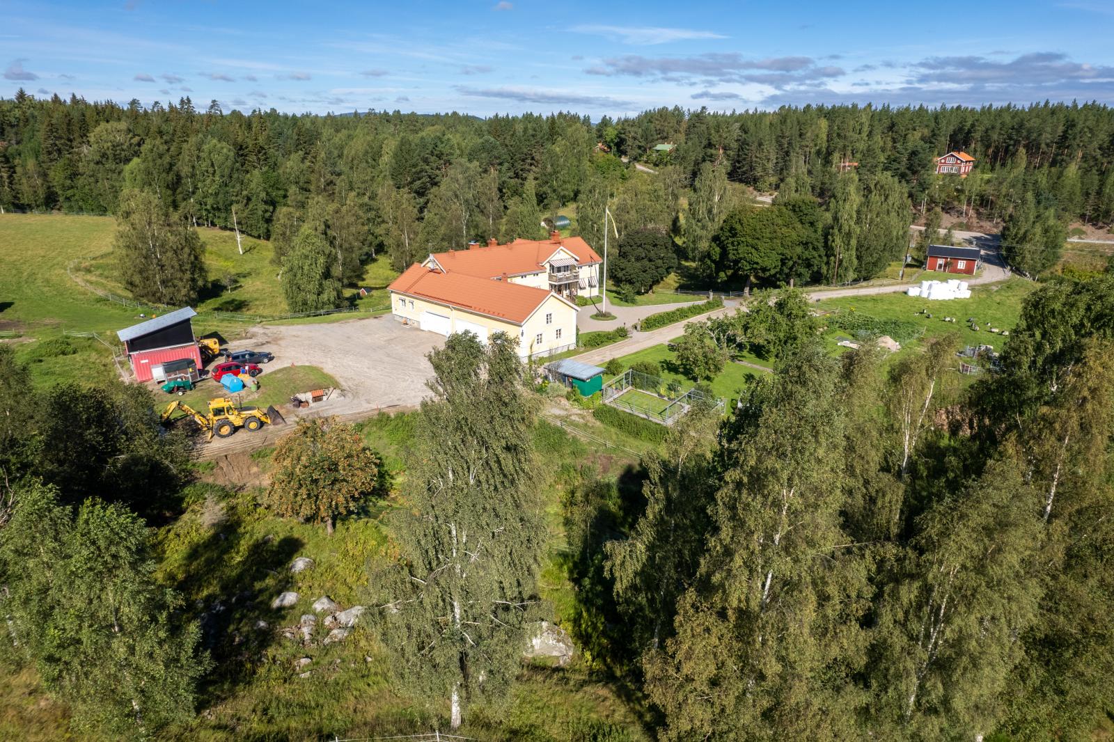 Flygbild över fastigheten