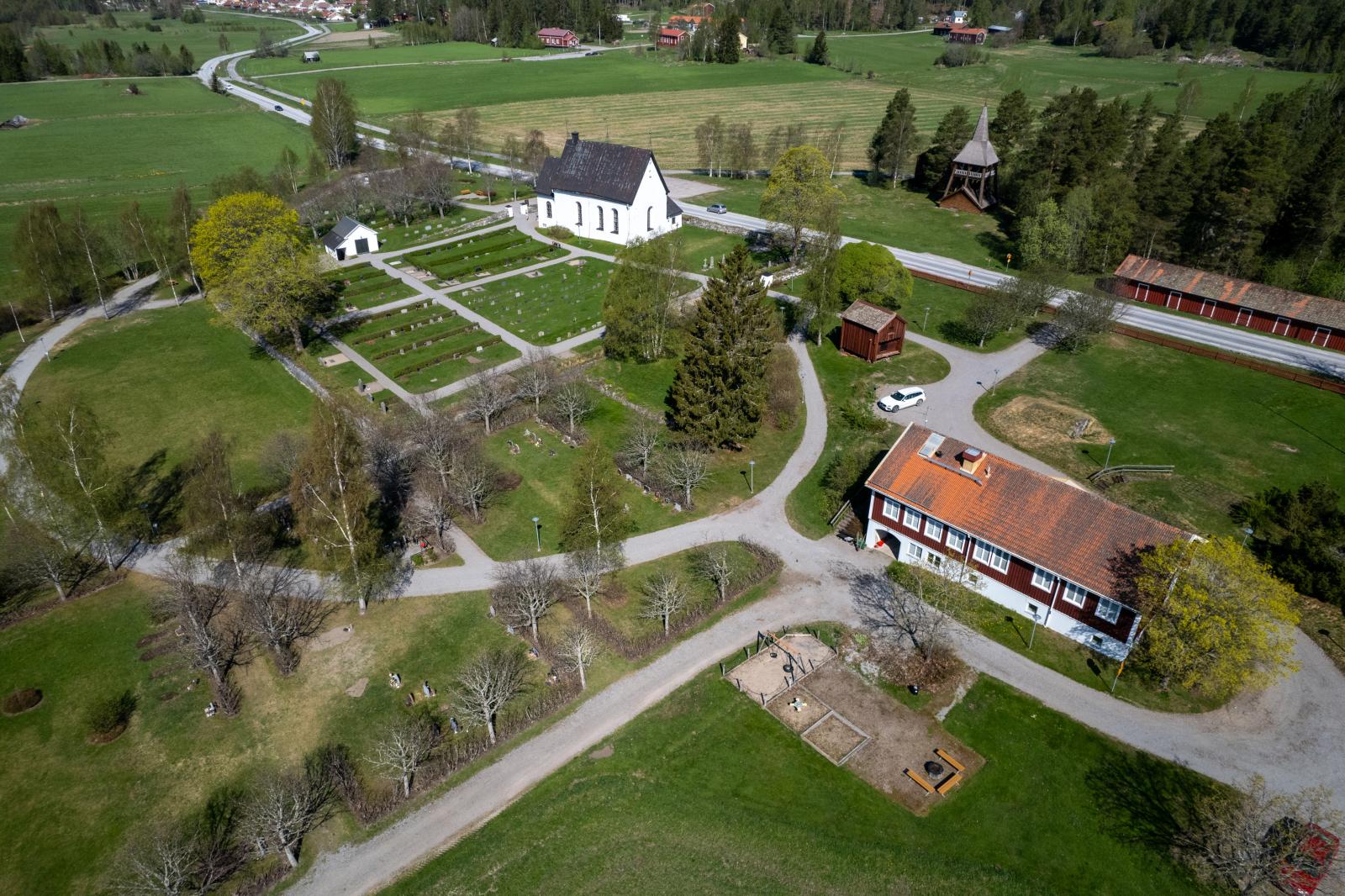 Flygbild över Mariagården