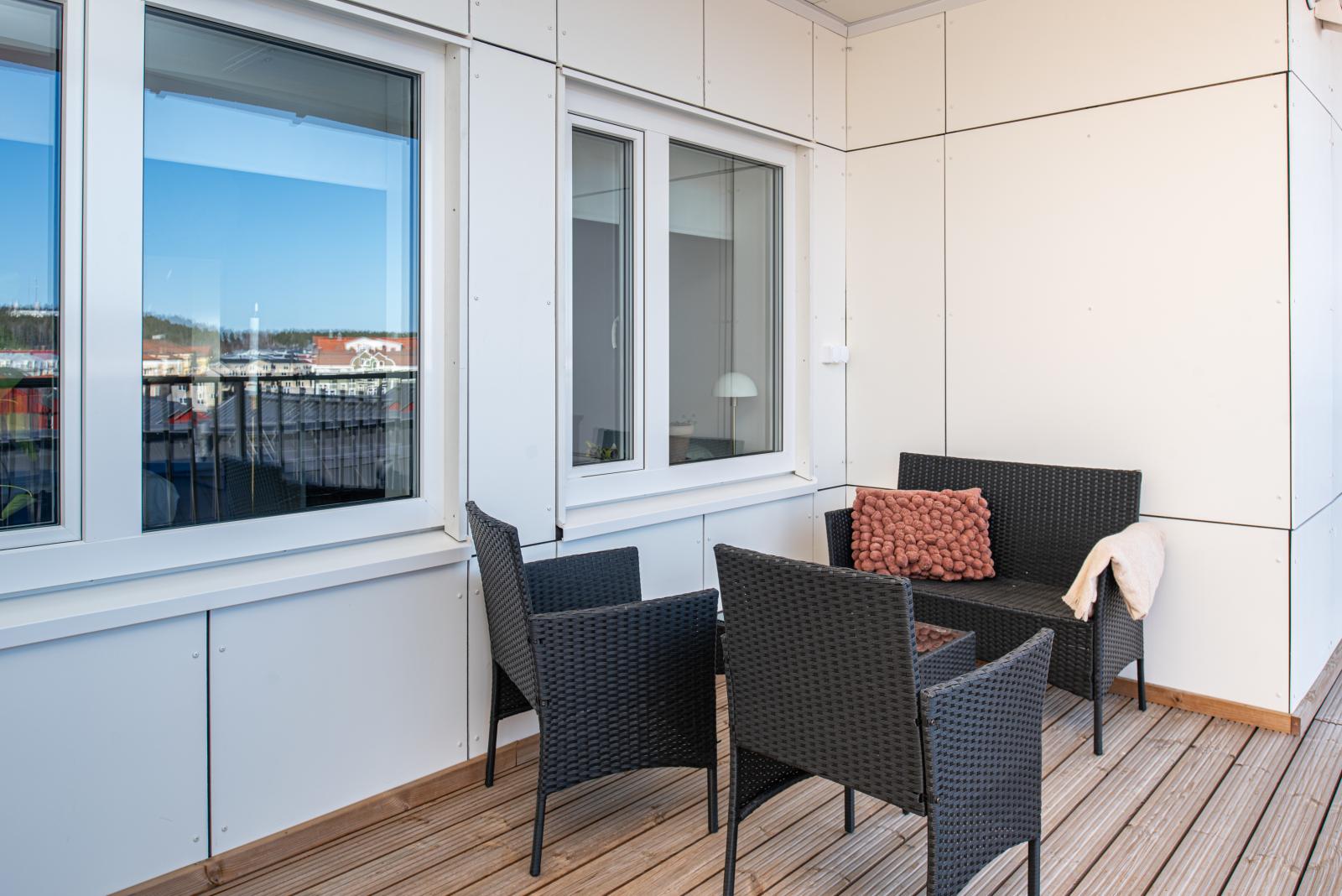 Egen uteplats vid entrén