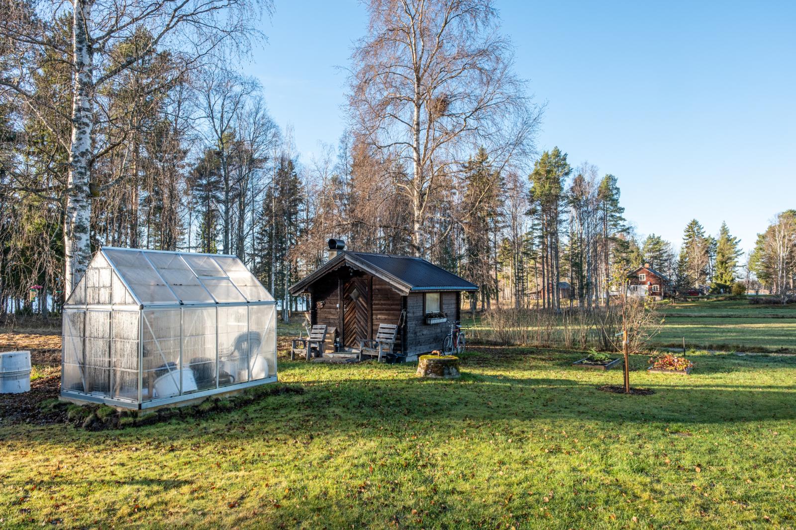Växthus och bastu