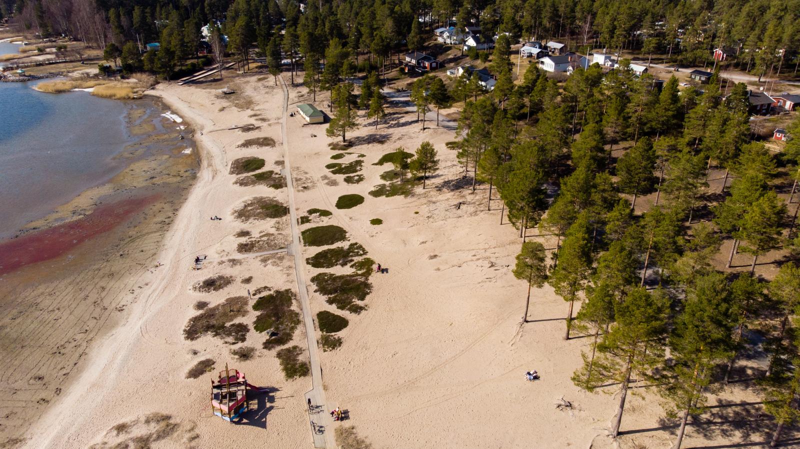Malnbaden, badstranden intill