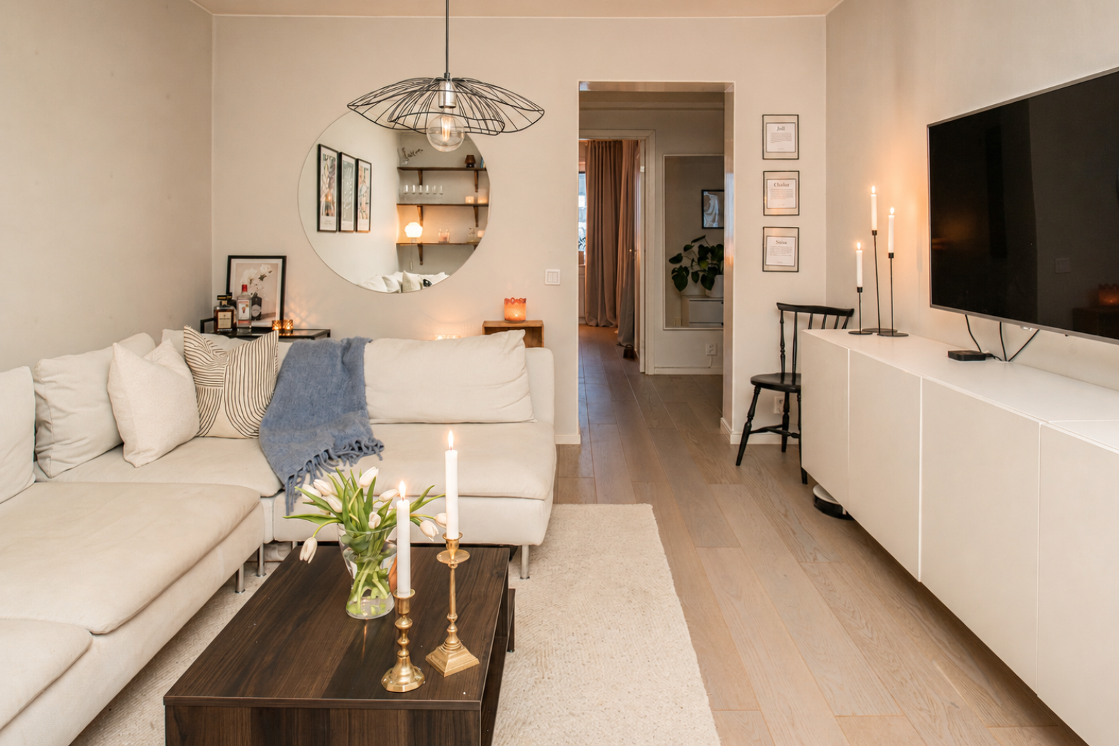 Allrum mot hall och sovrum